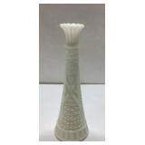 Milk Glass Bud Vase with Geometric Pattern, Approx