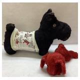 Two Vintage Plush Dogs ï¿½ Large and Small