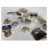 Crafting Supplies Including Beads, Chains, and Emb