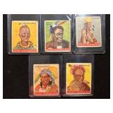 1930ï¿½s Indian Chewing Gum Cards Set of 5 in Cases