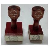 Two Doc Savage Rubber Stamps with Wooden Handles