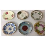 Six Decorative Porcelain Plates with Floral and Gi
