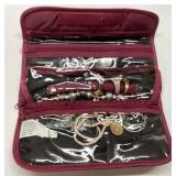 Jewelry Lot in Fabric Travel Pouch