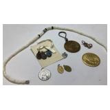 Jewelry Lot Featuring Lockets, Medallions, and a B