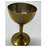 Brass Goblet with Floral Engraving