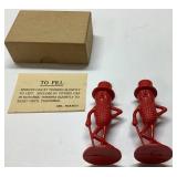 Vintage Mr. Peanut Red Plastic Salt and Pepper Sha