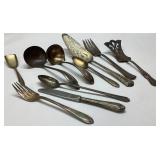 Vintage Plated Flatware Assortment with Varied Ute