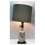 Vintage Ceramic Table Lamp with Floral Design and