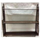 Wooden 3-Tier Shelf With Openwork Sides, Approx. 2