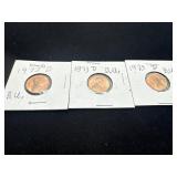 Three 1973-D Lincoln Pennies in Brilliant Uncircul