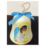 1996 Hand-Painted Ceramic Angel Bell Ornament