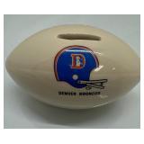 Denver Broncos Ceramic Football-Shaped Bank