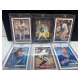 6 Baseball Trading Cards in Protective Cases Featu
