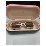 Kate Spade Sunglasses with Case in Gold-Tone Frame