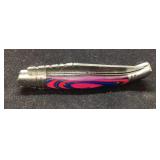 Folding Pocket Knife with Multicolor Handle and Le
