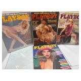 Four Playboy Magazines From the 1980s