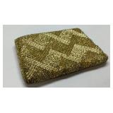 Amanda Smith Gold Beaded Evening Clutch, 4 1/2 x 6