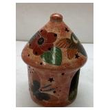 Hand-Painted Ceramic Lantern with Floral and Star