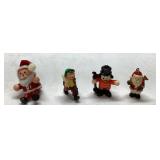 Mini Christmas-Themed Figurines Featuring Santa, E