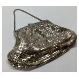Gold Mesh Evening Bag with Ornate Metal Frame and
