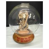 Military Fund Raising Bubble Bank with Wooden Base