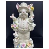Porcelain Bunny Figurine With Musical Feature