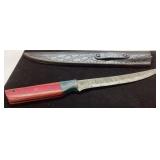 Damascus Steel Knife with Decorative Sheath, Appro