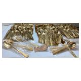 Gold-Plated Flatware Set with 10 Place Settings an