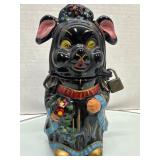 2- faced Ceramic Dog Coin Bank with Original Lock