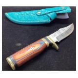 Fixed Blade Knife with Damascus Steel and Handcraf