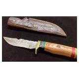 Handcrafted Fixed Blade Knife with Sheath, 8-Inch