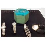 Four Assorted Wristwatches with Decorative Box