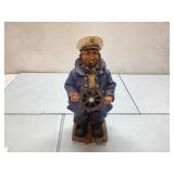 Nautical-Themed Figurine of Sailor at Wheel, 8 Inc