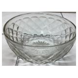 Clear Glass Bowl With Diamond Pattern, Approximate