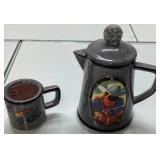 Vintage Lone Ranger Enamelware Coffee Pot and Mug