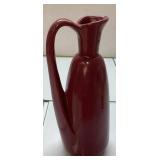 Red Ceramic Pitcher Approximately 8 Inches Tall