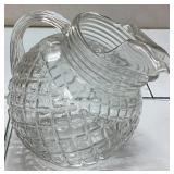 Clear Glass Pitcher with Textured Grid Design, App