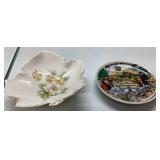 Leaf-Shaped and Round Decorative Plates, 3-4 Inche