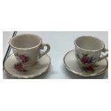 Miniature Porcelain Cups and Saucers Made in Japan