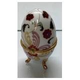 Decorative Porcelain Hinged Egg with Floral Design