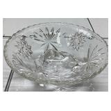 Clear Pressed Glass Bowl with Starburst Design, 6