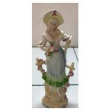 Porcelain Figurine of Woman With Bonnet, 7 1/2 Inc