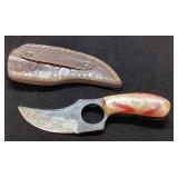 Handmade Skinning Knife With Leather Sheath, 6 Inc