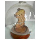 Vintage Vic Moran Bubble Bank Glass Coin Bank with