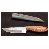 Handcrafted Fixed Blade Knife with Decorative Hand