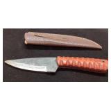 Handcrafted Fixed Blade Knife with Carved Handle a