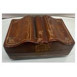 Hand-Painted Wooden Box With Brass Handle Accent a