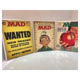 Three Vintage MAD Magazines with Iconic Covers