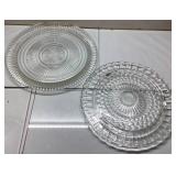 Two Clear Glass Platters, 11 1/2 and 12 Inches Wid