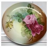 Hand-Painted Decorative Plate with Floral Design,